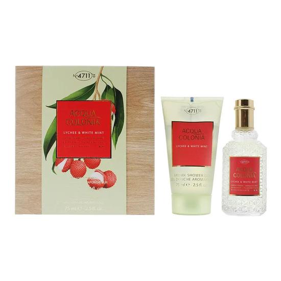 4711 Acqua Colonia Lychee White Mint Gift Set: Eau De Cologne 50ml Shower Gel 75ml 2 Piece