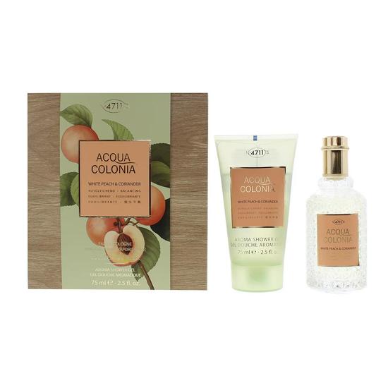 4711 Acqua Colonia White Peach & Coriander Gift Set: Eau De Cologne 50ml Shower Gel 75ml