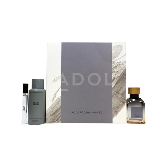 Adolfo Dominguez Ebano Salvia Gift Set 120ml Eau De Parfum + 150ml Deodorants Spray + 10ml Eau De Parfum