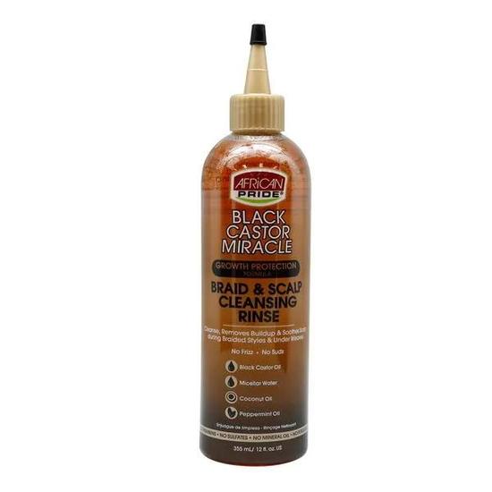 African Pride Black Castor Miracle Braid & Scalp Cleansing Rinse 12oz