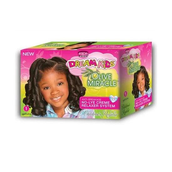 African Pride Dream Kids Olive Miracle No Lye Creme Relaxer System 1 Application / Childrens Regular