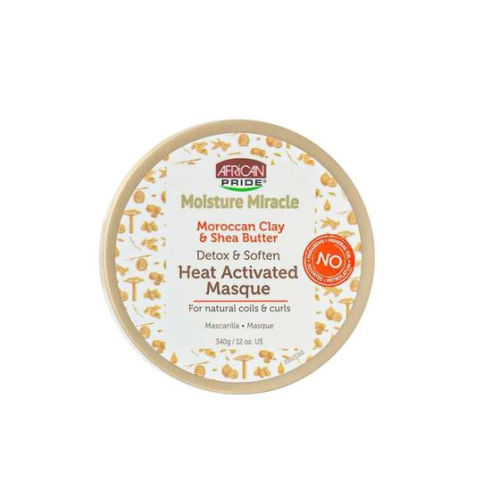 African Pride Moisture Moroccan Clay & Shea Butter Heat Activated Masque 340g