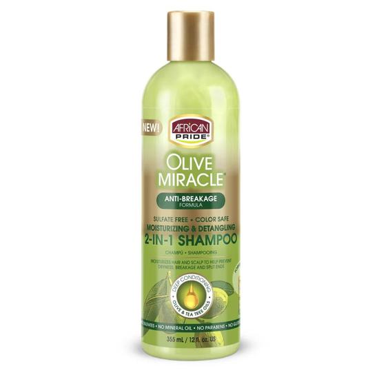 African Pride Olive Miracle AntiBreakage 2in1 Moisturising & Detangling Shampoo 355ml