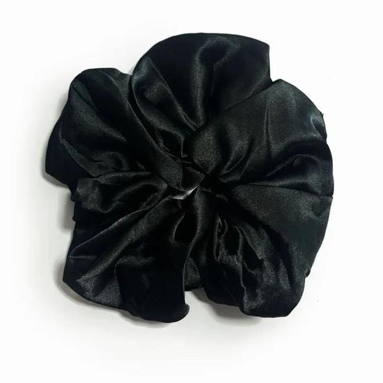 Afroani Black Oversized Satin Scrunchie