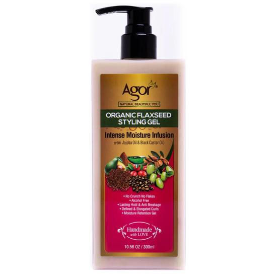 Agor Organic Flaxseed Styling Gel Intense Moisture With Castor & Jojoba Oil 300ml