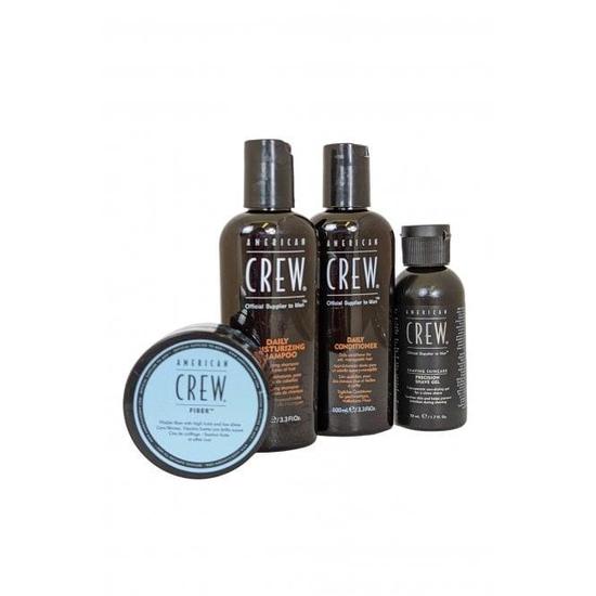 American Crew Essential Travel Kit Shave Gel 50ml Shampoo 100ml, Condition 100ml, Fibre 50g