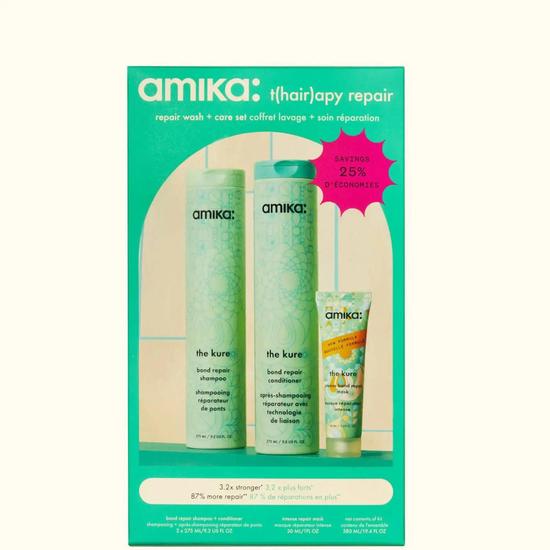 Amika T(hair)apy Repair Wash & Care Set Bond Repair Shampoo + Conditioner + Mask