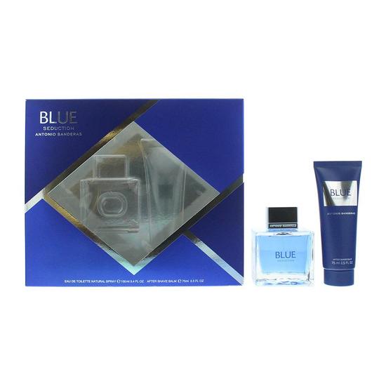 Antonio Banderas Blue Seduction Eau De Toilette Gift Set 100ml Eau De Toilette + 75ml Aftershave Balm