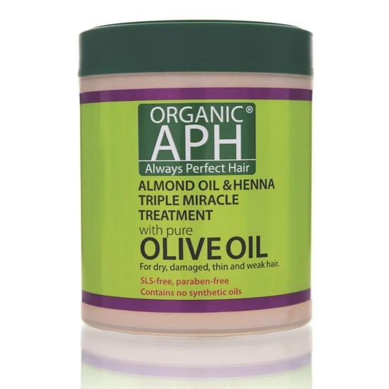 Aphrodite Organic Olive Oil Triple Miracle Almond & Henna Hair Treatment 500ml