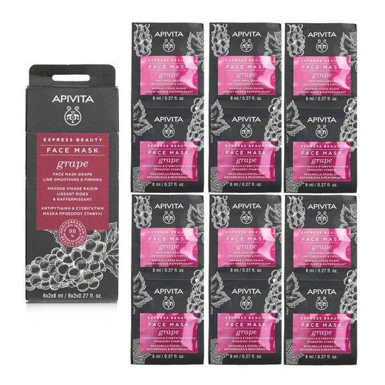 APIVITA Express Beauty Face Mask With Grape Line Smoothing & Firming 6 x (2 x 8ml)