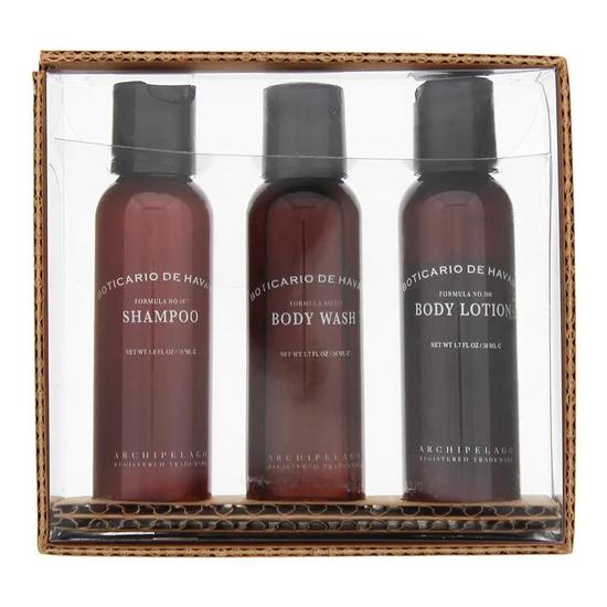 Archipelago Botanicals Boticario De Havana Gift Set: Shampoo 53ml Body Wash 53ml Body Lotion 53ml 3 Piece