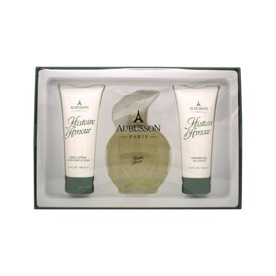 Aubusson Historie d'Amour Gift Set 100ml Eau De Parfum + 100ml Body Lotion + 100ml Shower Gel