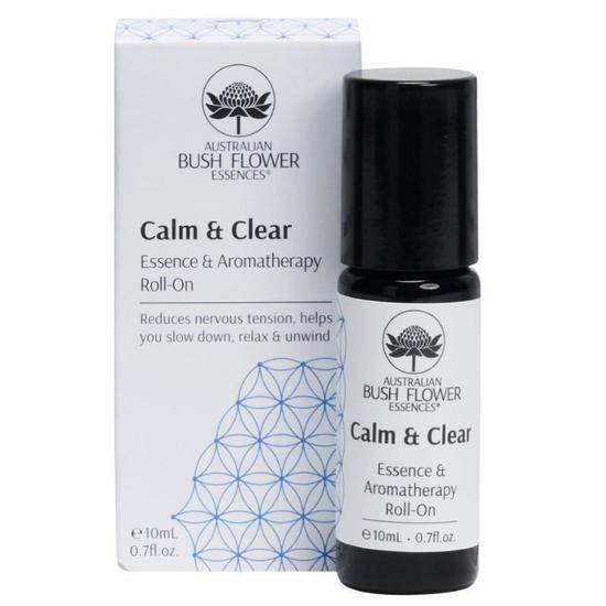 Australian Bush Flower Essences Calm & Clear Essence & Aromatherapy Roll-On 10ml