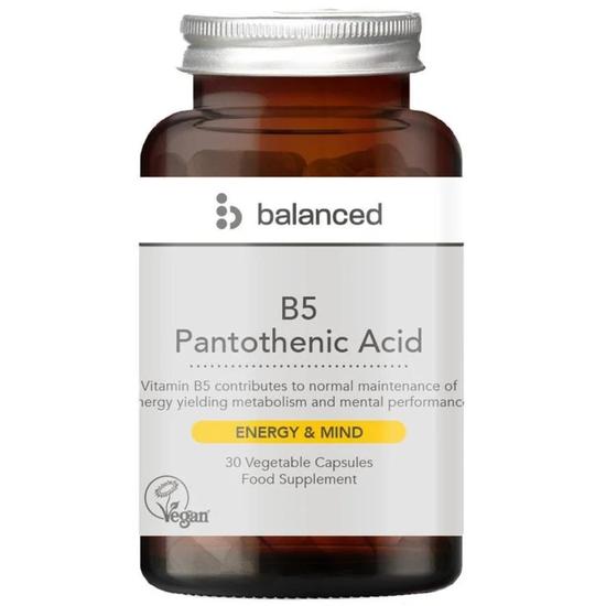 Balanced B5 Pantothenic Acid Capsules 30 Capsules