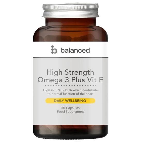 Balanced High Strength Omega 3 + Vitamin E Capsules 50 Capsules