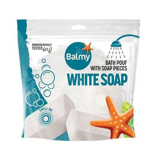Balmy Naturel Bath Pouffe With White Soap Pieces