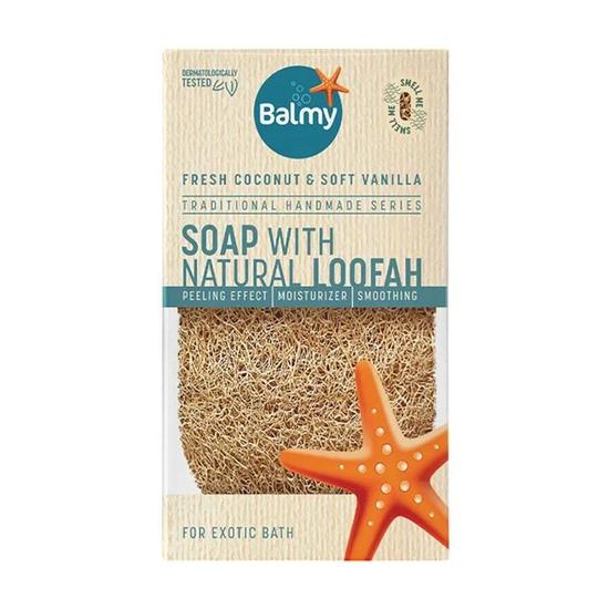 Balmy Naturel Fresh Coconut & Soft Vanilla Soap With Natural Loofah