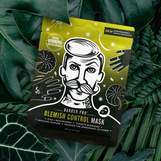 BARBER PRO BLEMISH CONTROL Face Sheet Mask 100% Biodegradable Pack of 4