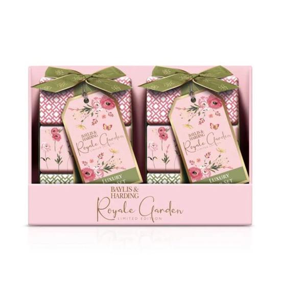 Baylis & Harding Royale Garden Rose, Poppy & Vanilla Luxury Wrapped Soaps Gift Set Pack of 6