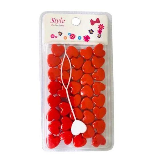 Beauty Collection Style Collection Heart Shape Hair Beads BD003 RED