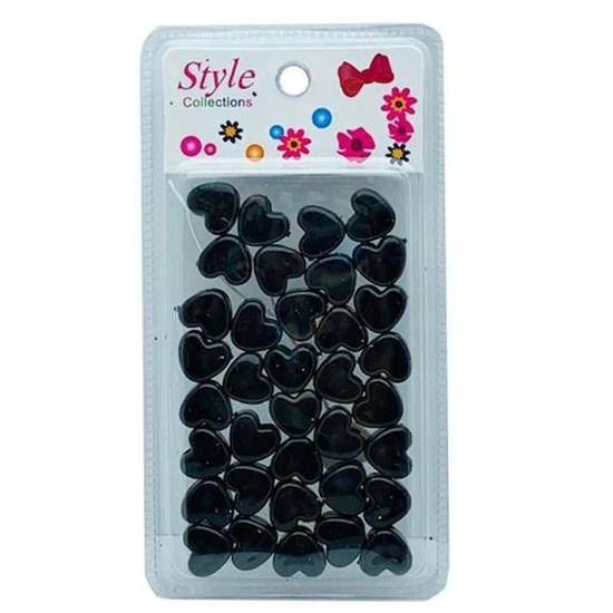 Beauty Collection Style Collection Heart Shape Hair Beads BD003BLK Black