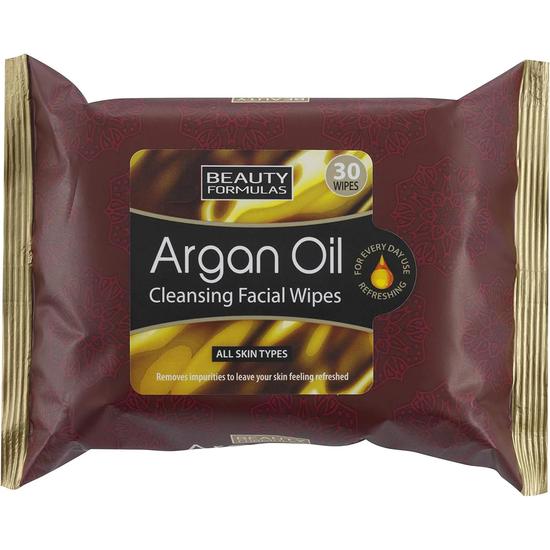 Beauty Formulas Argan Oil Cleasing Facial Wipes 30 Wipes