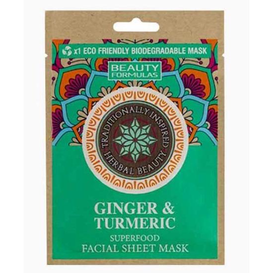 Beauty Formulas Ginger & Turmeric Superfood Facial Sheet Mask