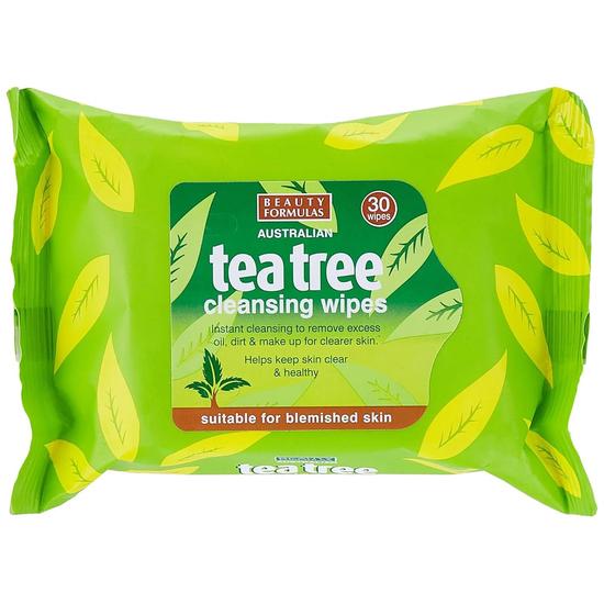 Beauty Formulas Tea Tree Cleansing Wipes 30 Wipes