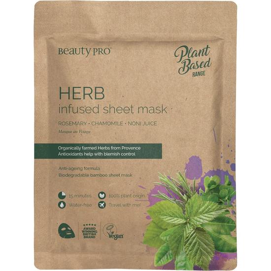 BeautyPro Plant Based Range Herb Infused Sheet Mask 22ml