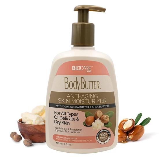 BioCare Body Butter With Cocoa & Shea Butter Anti Ageing Pump Lotion 473ml