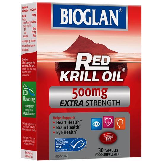 Bioglan Red Krill Oil Extra Strength 500mg Capsules 30 Capsules