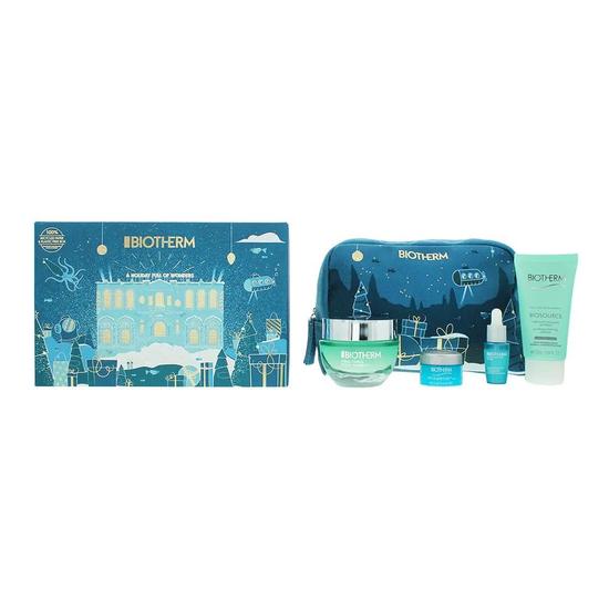 Biotherm Aquasource Gift Set: Hyalu Plump Gel 50ml Plankton Elixir Serum 7ml Plankton Eye Cream 5ml Purifying Foaming Cleanser 50ml 4 Piece