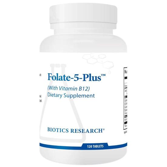 Biotics Research Folate-5 Plus + B12 Tablets 120 Tablets