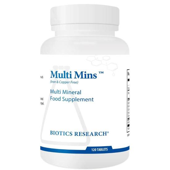 Biotics Research Multi-Mins Iron/Copper Free Tablets 120 Tablets