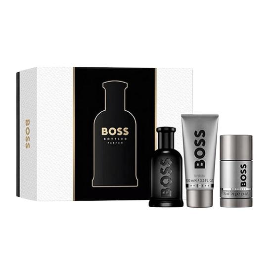 Boss Bottled Men's Gift Set 100ml Parfum + 100ml Shower Gel + 75ml Deodorant Stick