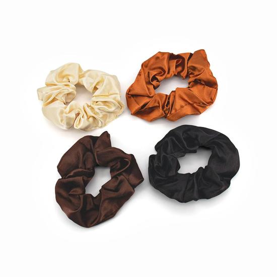 Brushworks Nude Satin Scrunchies Pack Of 4 Imperfect Box