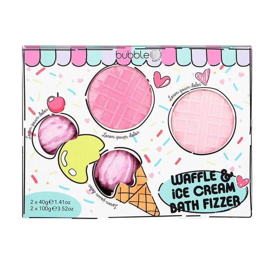 Bubble T Waffle & Ice Cream Bath Bomb Gift Set Set Of 4