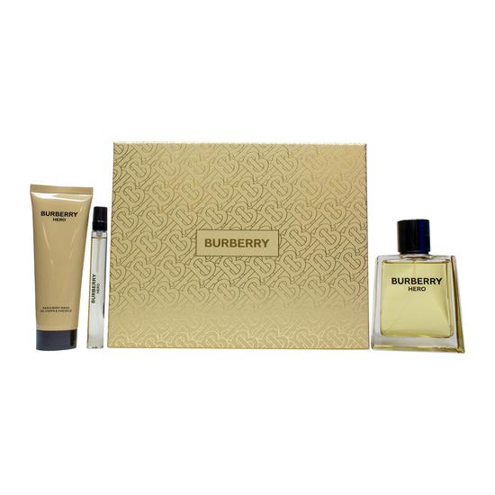 BURBERRY Hero Gift Set 100ml Eau De Toilette + 75ml Body Wash + 10ml Eau De Toilette