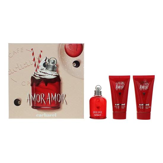 Cacharel Amor Amor Gift Set: Eau De Toilette 50ml 2 x Body Lotion 50ml 3 Piece