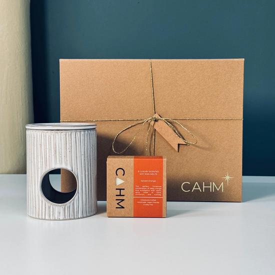 CAHM Ceramic Burner & Wax Melts Gift Set Spiced Orange