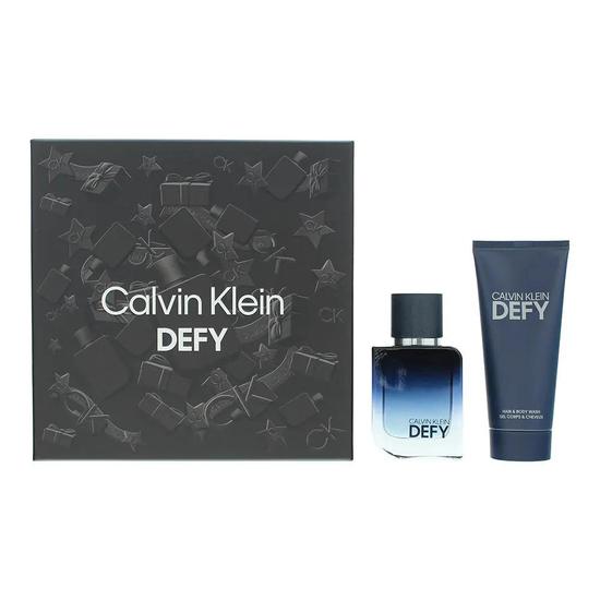 Calvin Klein Defy Gift Set: Eau De Parfum 50ml Hair Body Wash 100ml 2 Piece