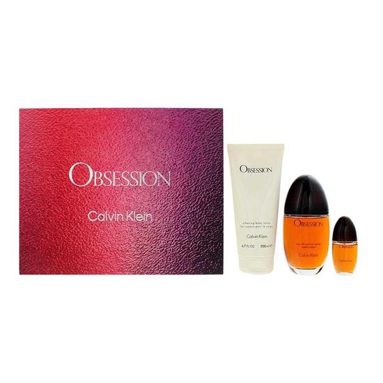Calvin Klein Obsession For Women Eau De Parfum Gift Set Eau De Parfum 100ml +15ml + Body Lotion 200ml