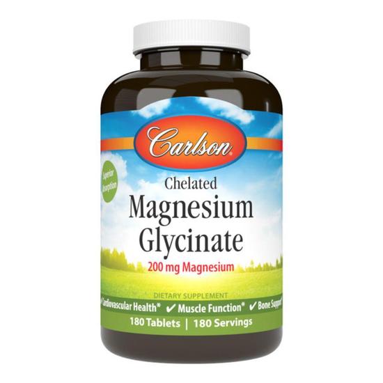 Carlson Labs Chelated Magnesium 200mg Tablets 180 Tablets