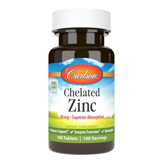 Carlson Labs Chelated Zinc 30mg Tablets 100 Tablets