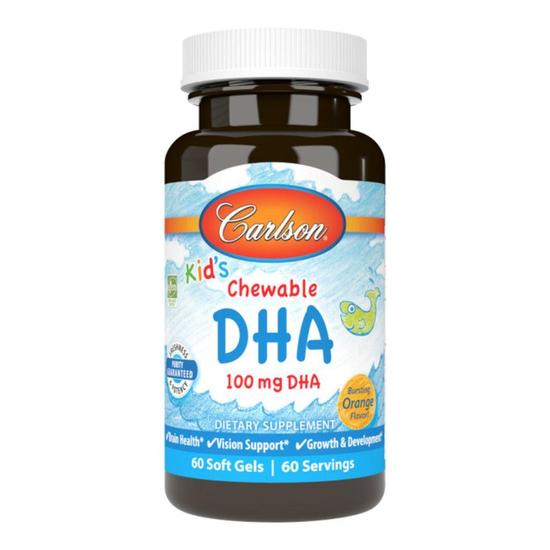 Carlson Labs Kid's Chewable DHA 100mg Orange Softgels 60 Softgels