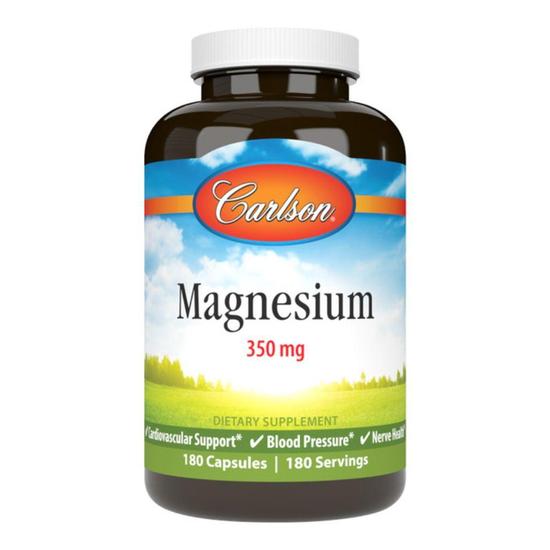 Carlson Labs Magnesium 350mg Capsules 180 Capsules