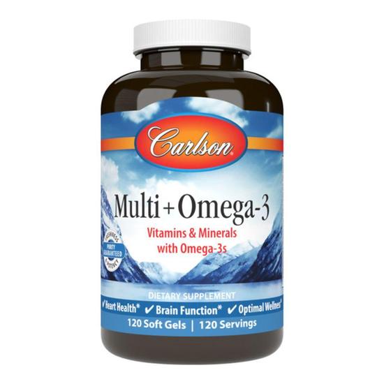 Carlson Labs Multi+ Omega-3 Softgels 120 Softgels