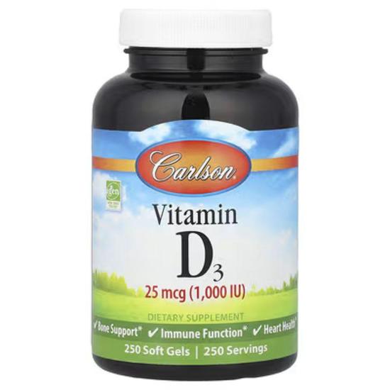 Carlson Labs Vitamin D3 1000iu Softgels 250 Softgels