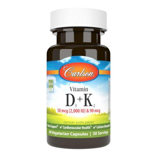 Carlson Labs Vitamin D3 + K2 Capsules 60 Capsules