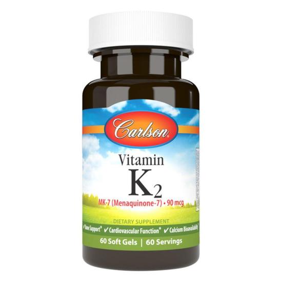 Carlson Labs Vitamin K2 MK-7 90mcg Softgels 60 Softgels